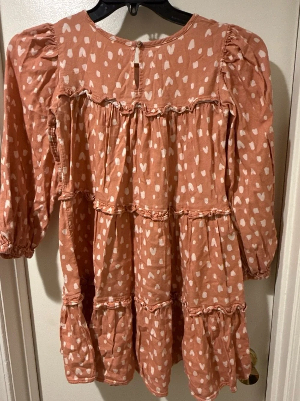 Cat & Jack Coral Heart Tiered Dress size 10/12